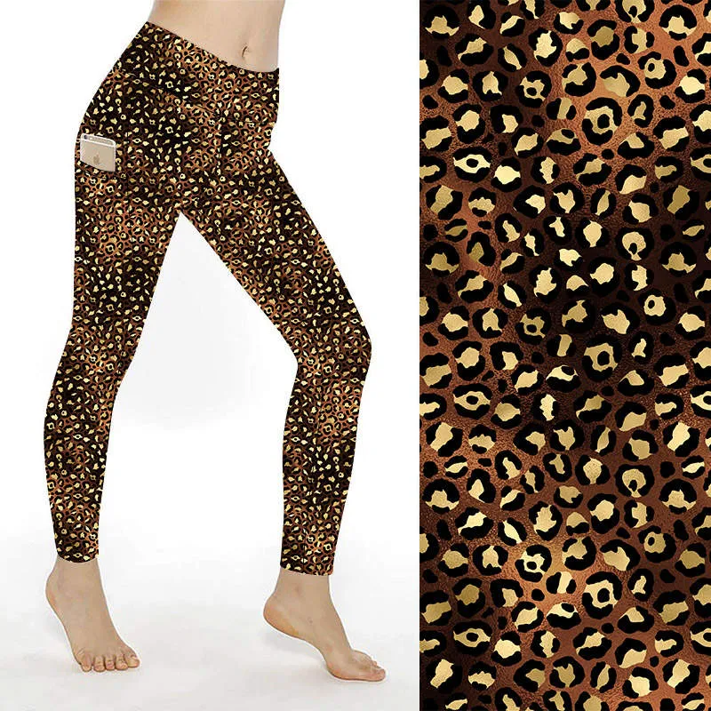 SCULPT Yoga Leggings- Golden Leopard