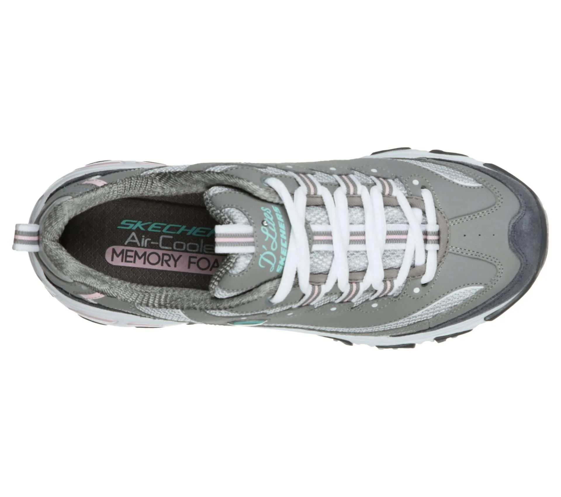 Skechers Women’s D’Lites New Journey Shoes – Gray Light Pink