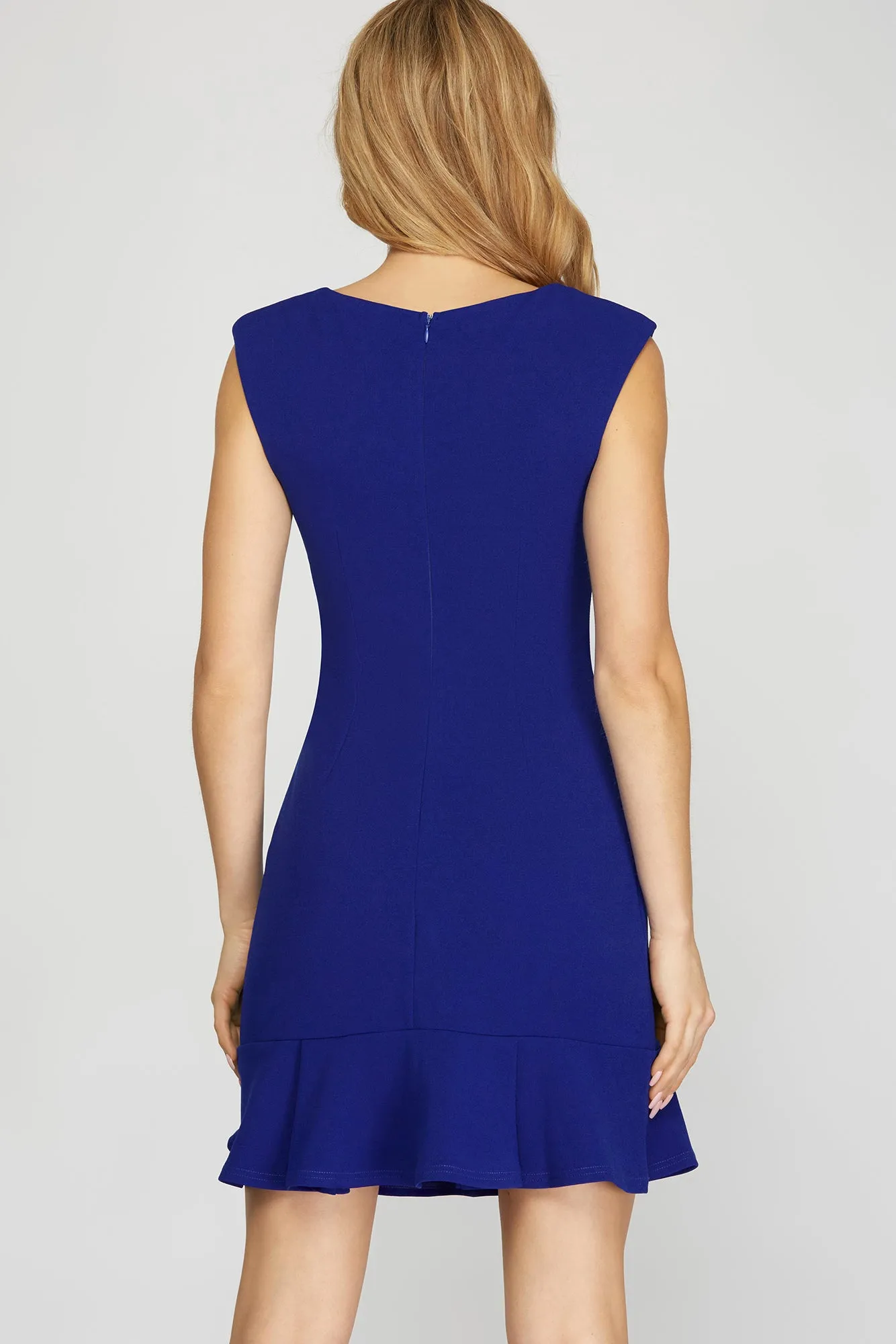 Sleeveless Shoulder Padded Dress - Trendy Women's Fashion