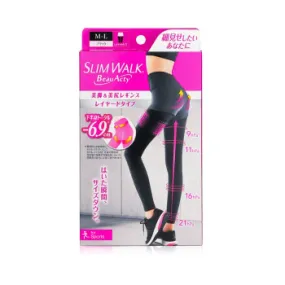 SlimWalk SlimWalk Compression Leggings for Sports (Sweat-Absorbent, Quick-Drying) - # Black (Size: M-L) 1pair -19%