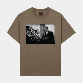 SP Malcom X MLK Icons Men's Short Sleeve Shirt Brown White.