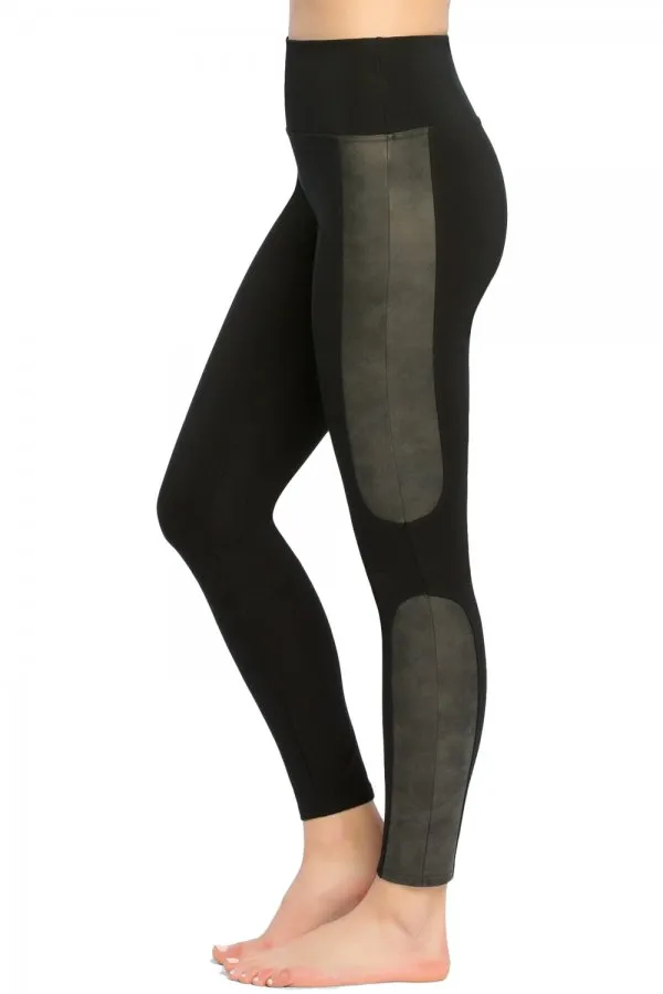 Spanx Faux Leather Panel Ponte Leggings