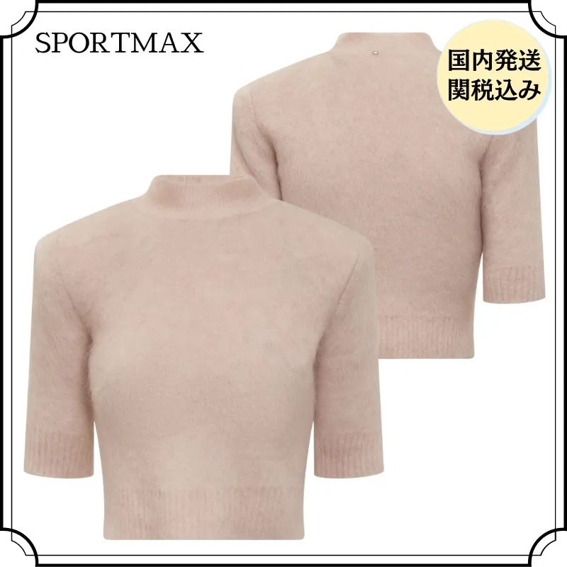 SPORT MAX | Crew Neck Wool Short Sleeves Party Style