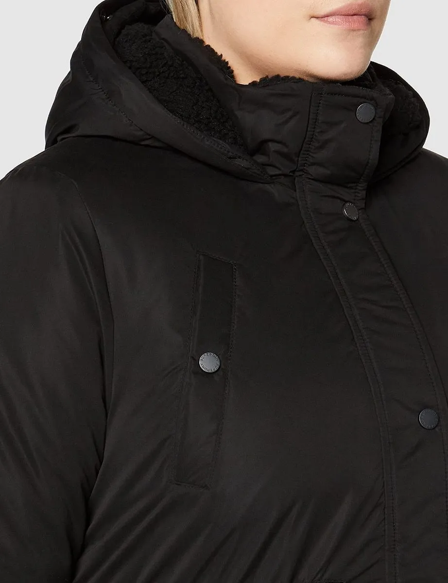 Superdry Womens Nadare Microfibre Parka Jacket Black