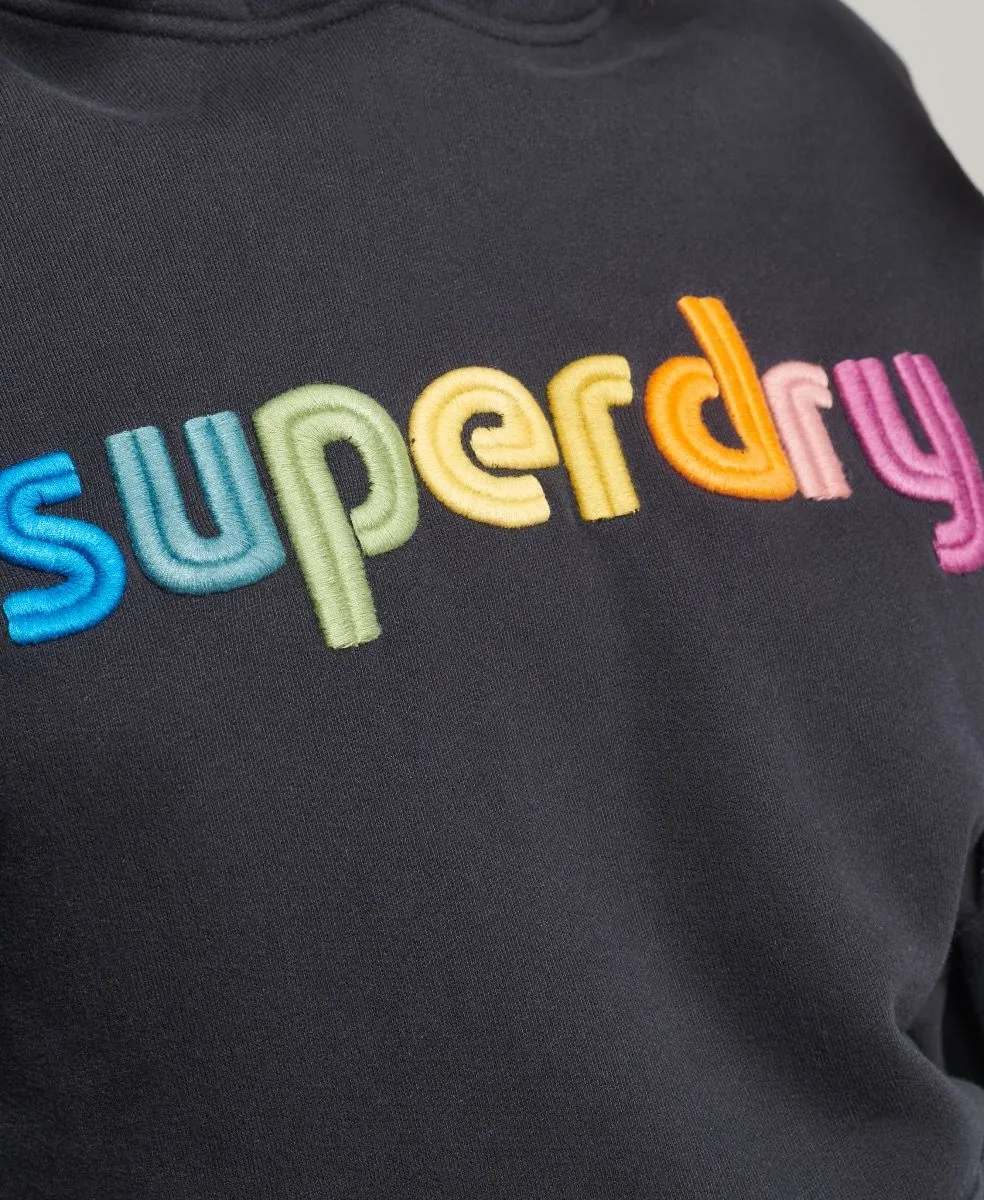 Superdry Womens Rainbow Logo Hooded Sweatshirts Richest