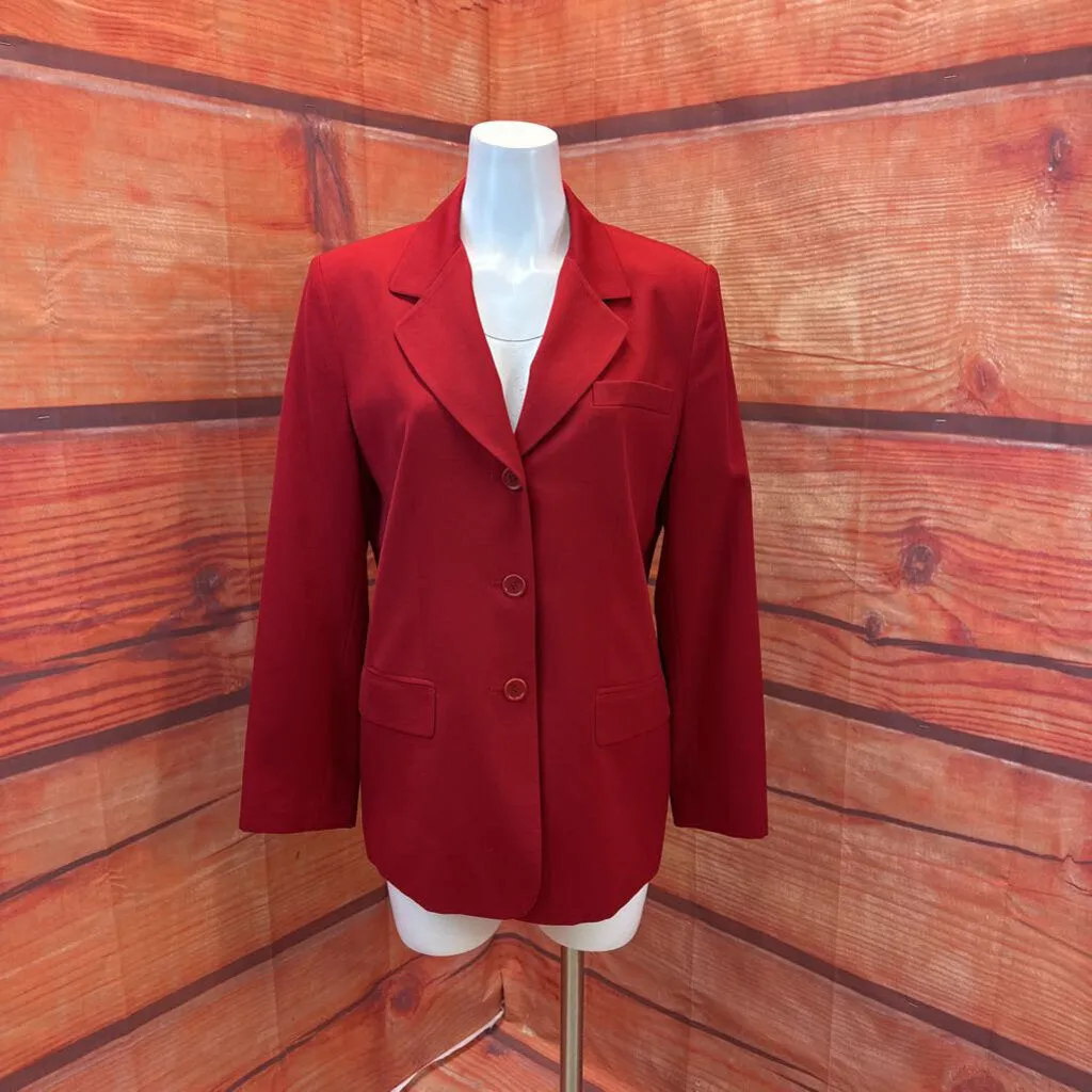 TALBOTS RED WOOL BLAZER JACKET SIZE 10 TCC