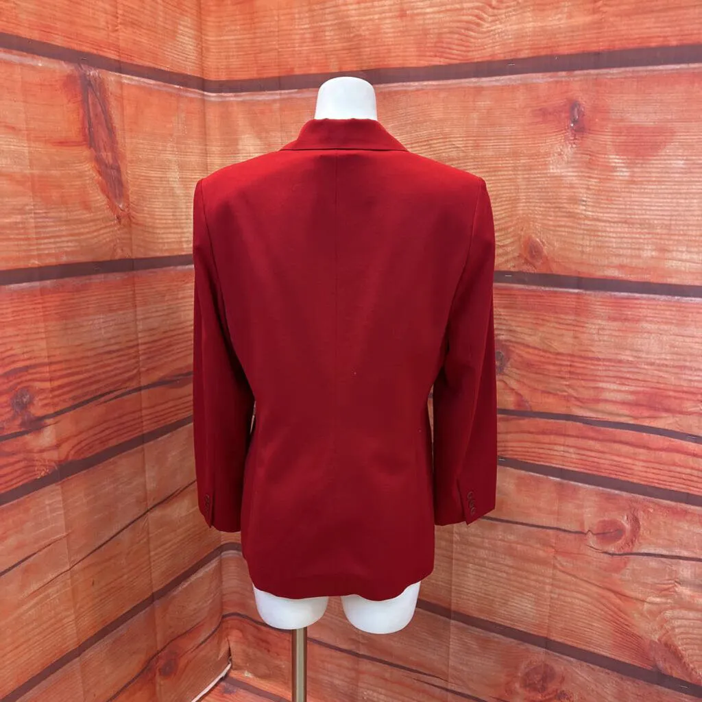 TALBOTS RED WOOL BLAZER JACKET SIZE 10 TCC