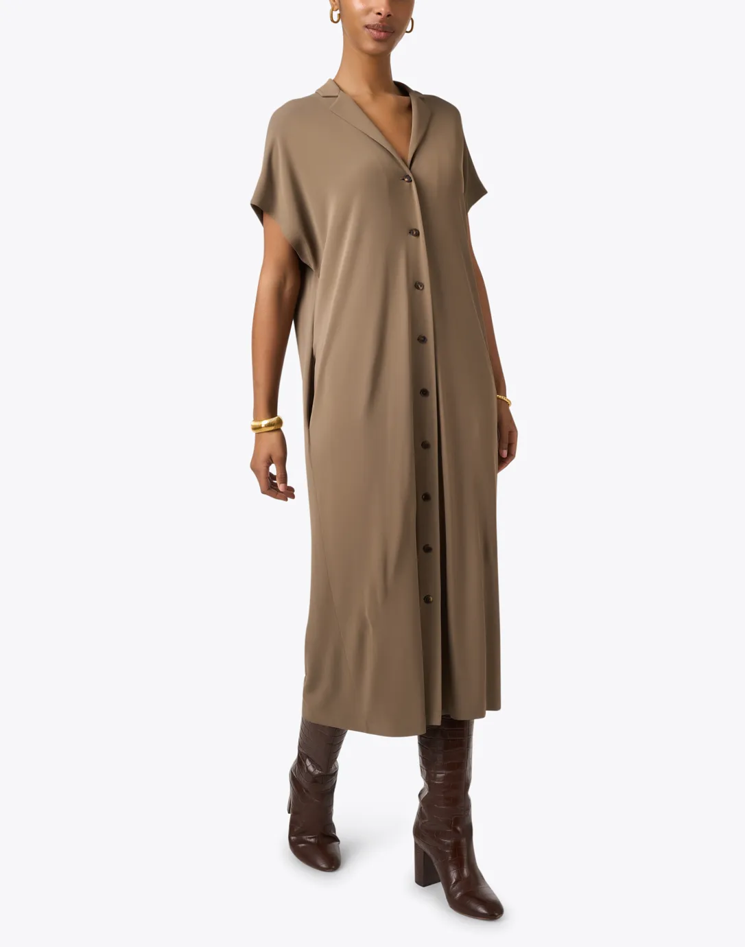 Taupe Shirt Dress