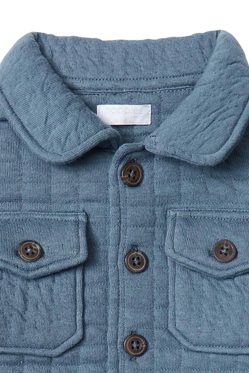 The Bladenboro Quilted Cardigan - Blue Fog - BABY