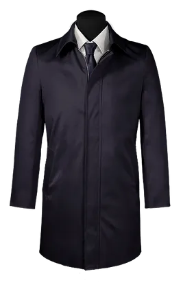  Trench coat Hombre de botonadura simple azul larga