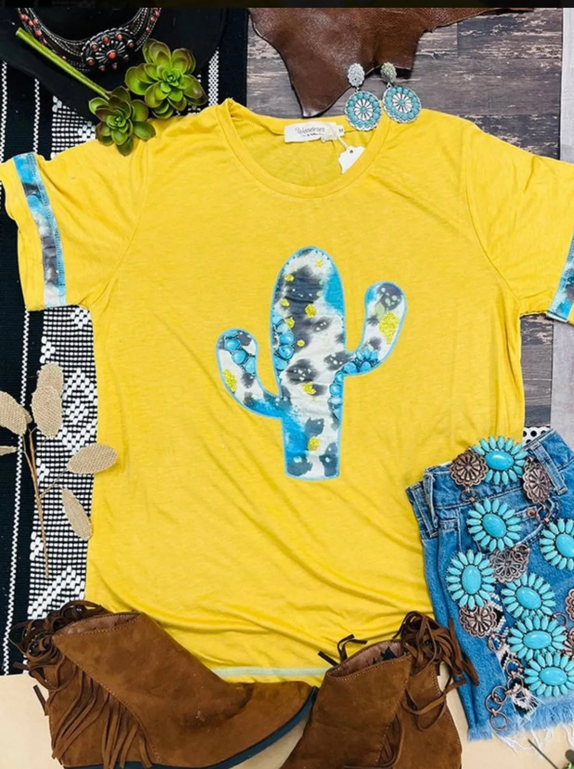 Turquoise Cactus T-shirt