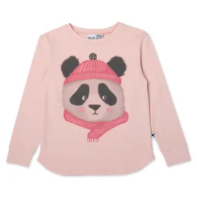 Warm Panda Tee - Muted Pink