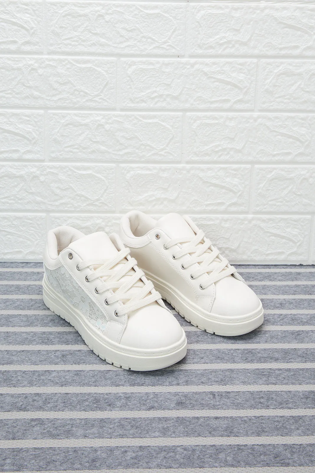 White Lace Detail Sneaker