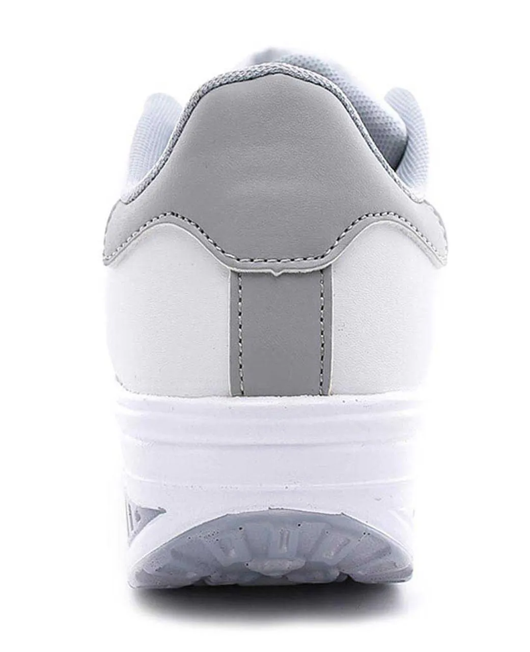 White texture pattern rocker bottom shoe sneaker