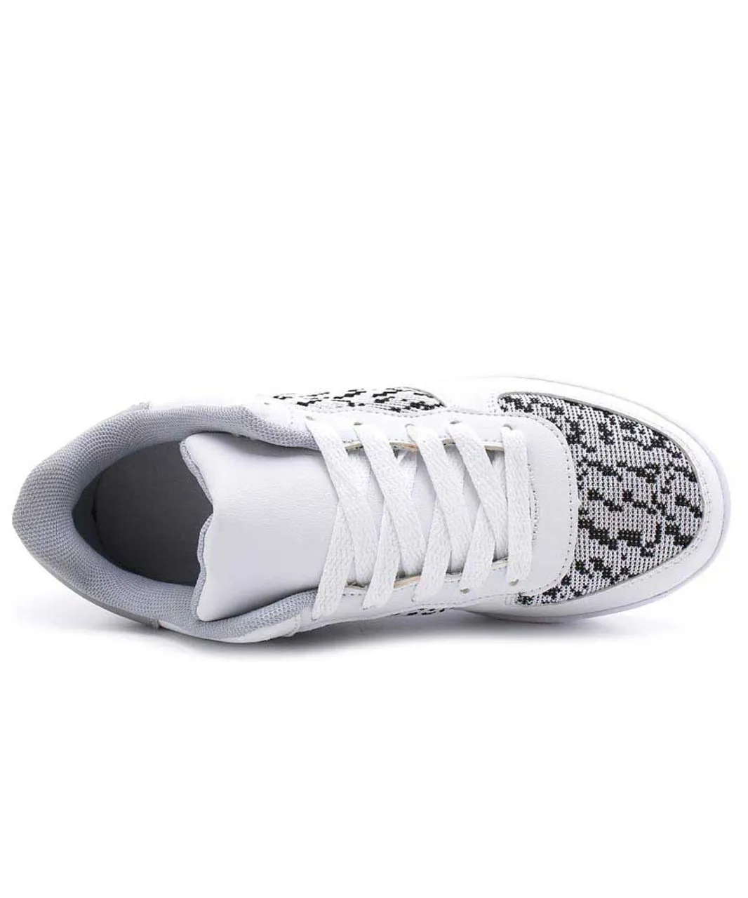 White texture pattern rocker bottom shoe sneaker