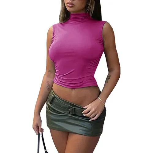 Women's Blouse Tank Tops Navel Exposed Fashion Streetwear Solid Color