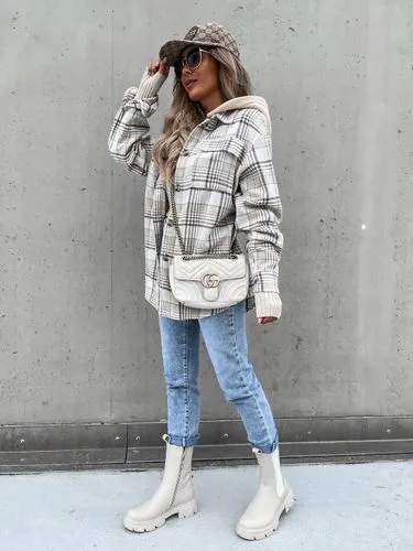 Women's Casual Plaid Single Breasted Coat