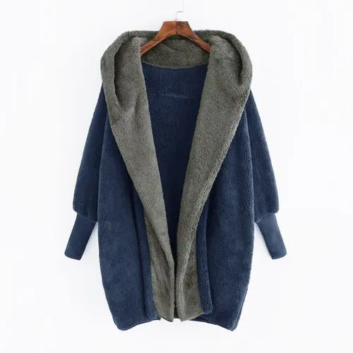 Women's Casual Solid Color Patchwork Placket Coat