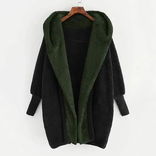 Women's Casual Solid Color Patchwork Placket Coat