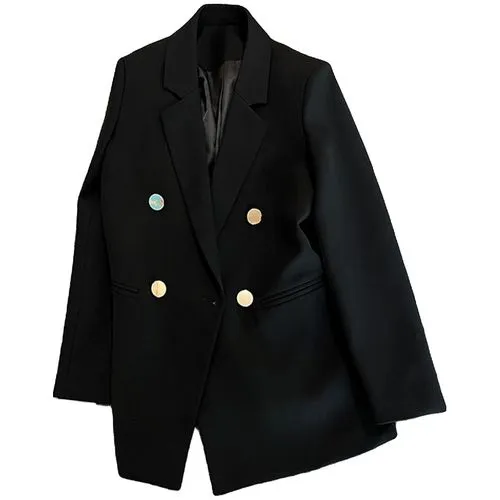 Women's Coat Long Sleeve Blazers Button Vacation Solid Color