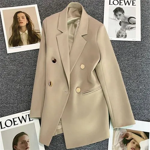 Women's Coat Long Sleeve Blazers Button Vacation Solid Color