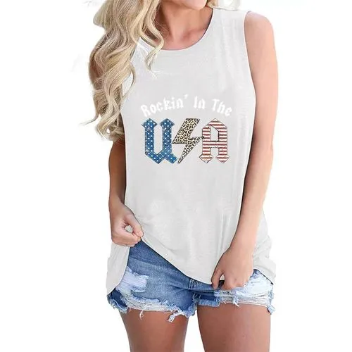 Women's Racerback Tank Tops Tank Tops Casual Letter