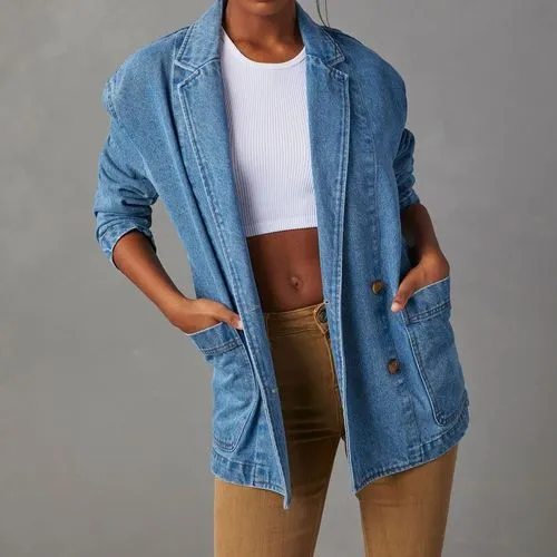 Women's Streetwear Solid Color Coat Denim Jacket