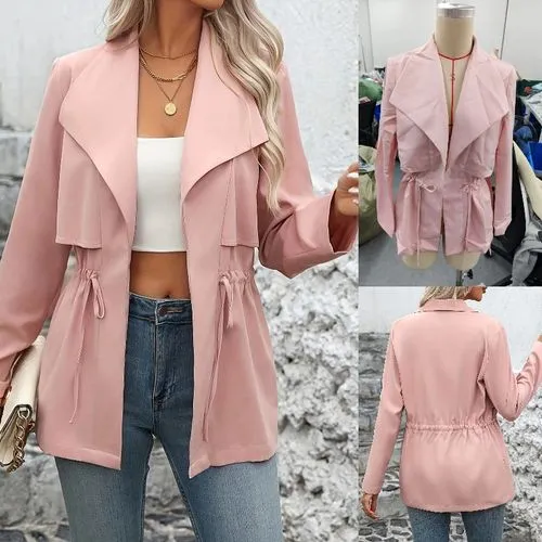 Women's Streetwear Solid Color Placket Coat Trench Coat