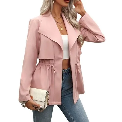 Women's Streetwear Solid Color Placket Coat Trench Coat