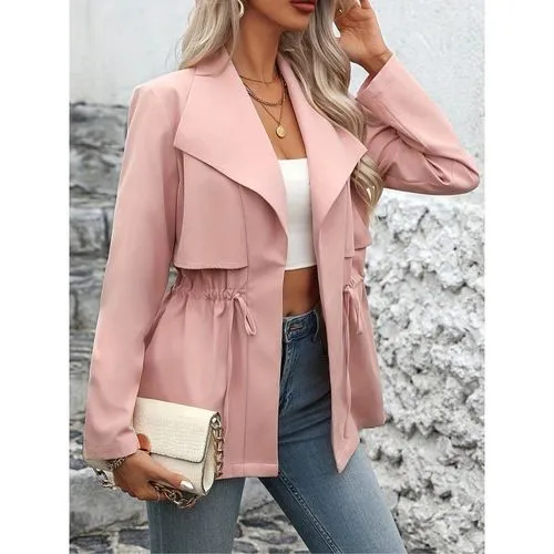 Women's Streetwear Solid Color Placket Coat Trench Coat