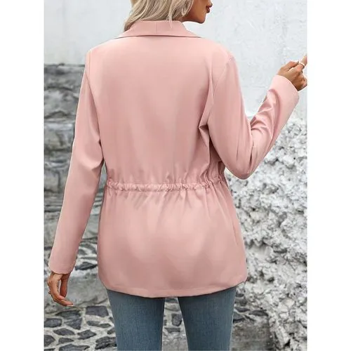 Women's Streetwear Solid Color Placket Coat Trench Coat