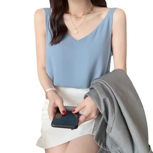 Women's Vest Tank Tops Casual Solid Color