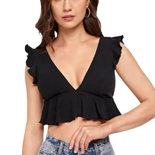 Women's Wrap Crop Top Tank Tops Streetwear Solid Color