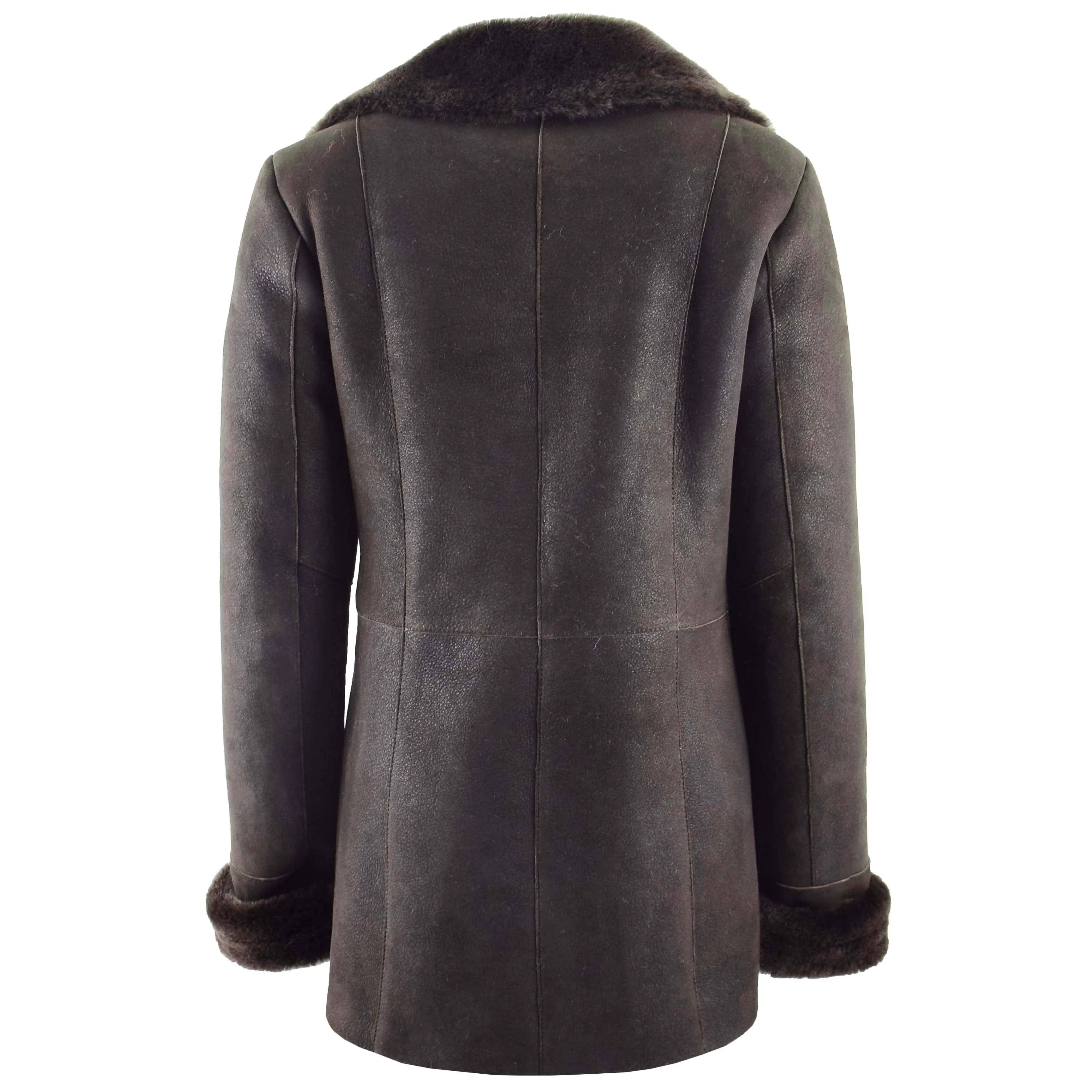 Womens Sheepskin Classic Mac Coat Tammy Brown