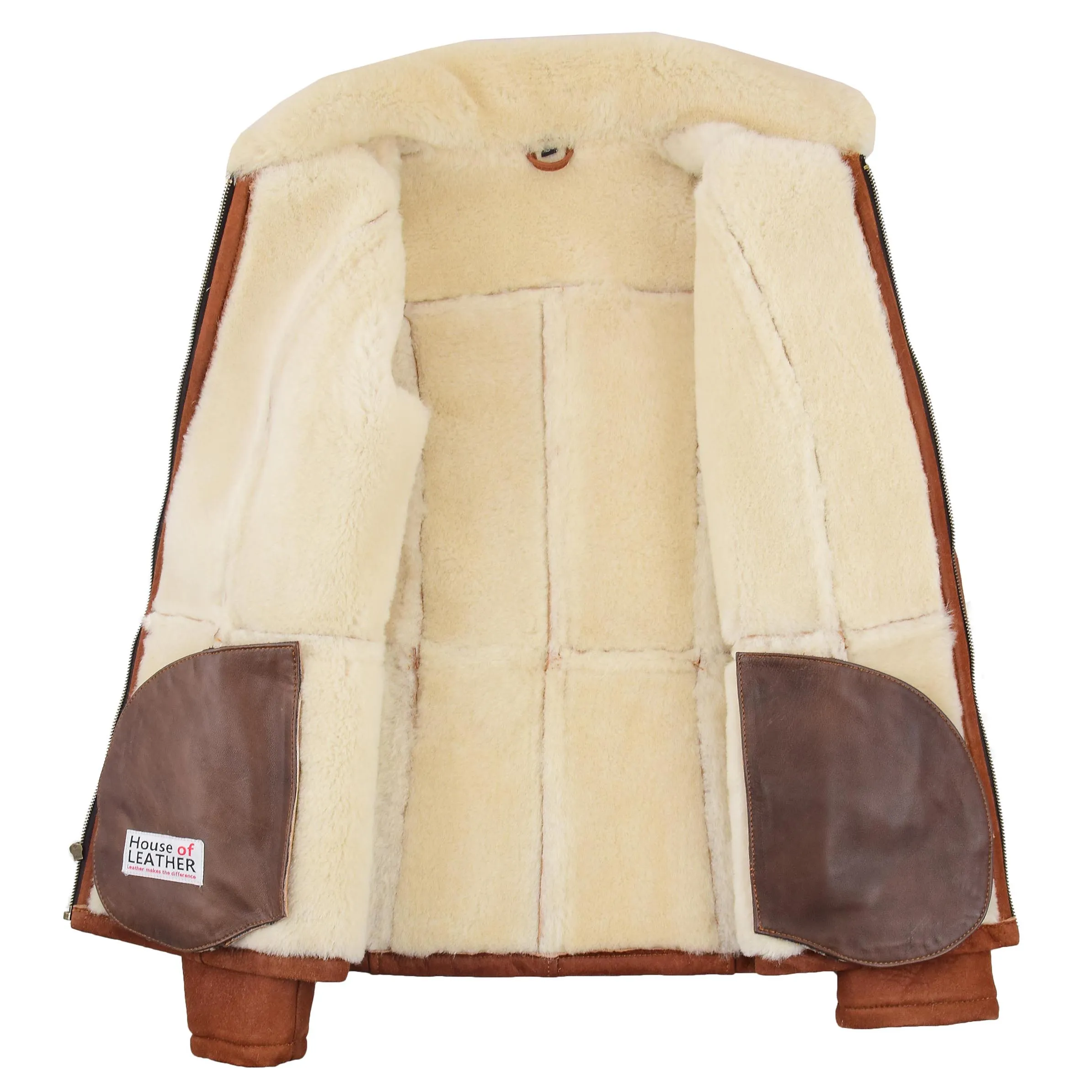 Womens Sheepskin Mid Length Coat Scarlett Whiskey