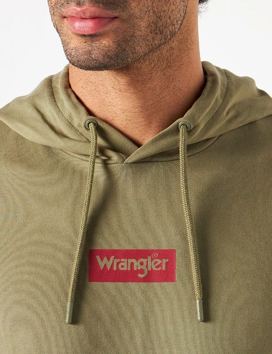 Wrangler Logo Hooded Sweatshirts Moss Green